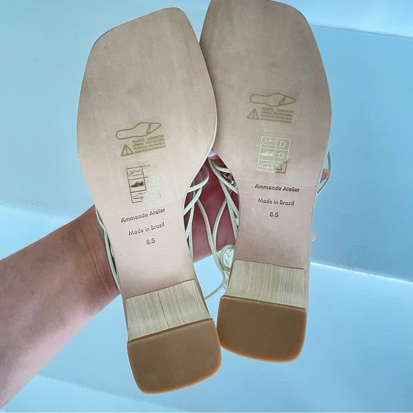 A’mmonde Atelier -- Allegra Lace up Sandals in Ivory - Picture 5 of 5